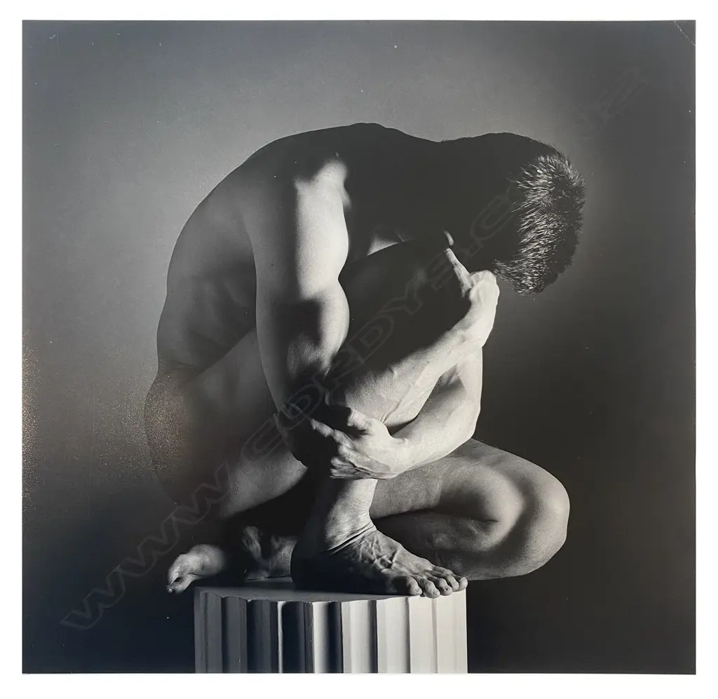 Neil Trubuhovich - Self Portrait, nude on plinth, Image 1++